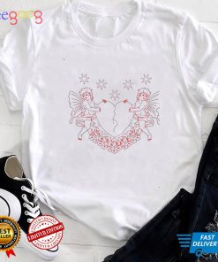 Cupid with heart and flowers shirt
