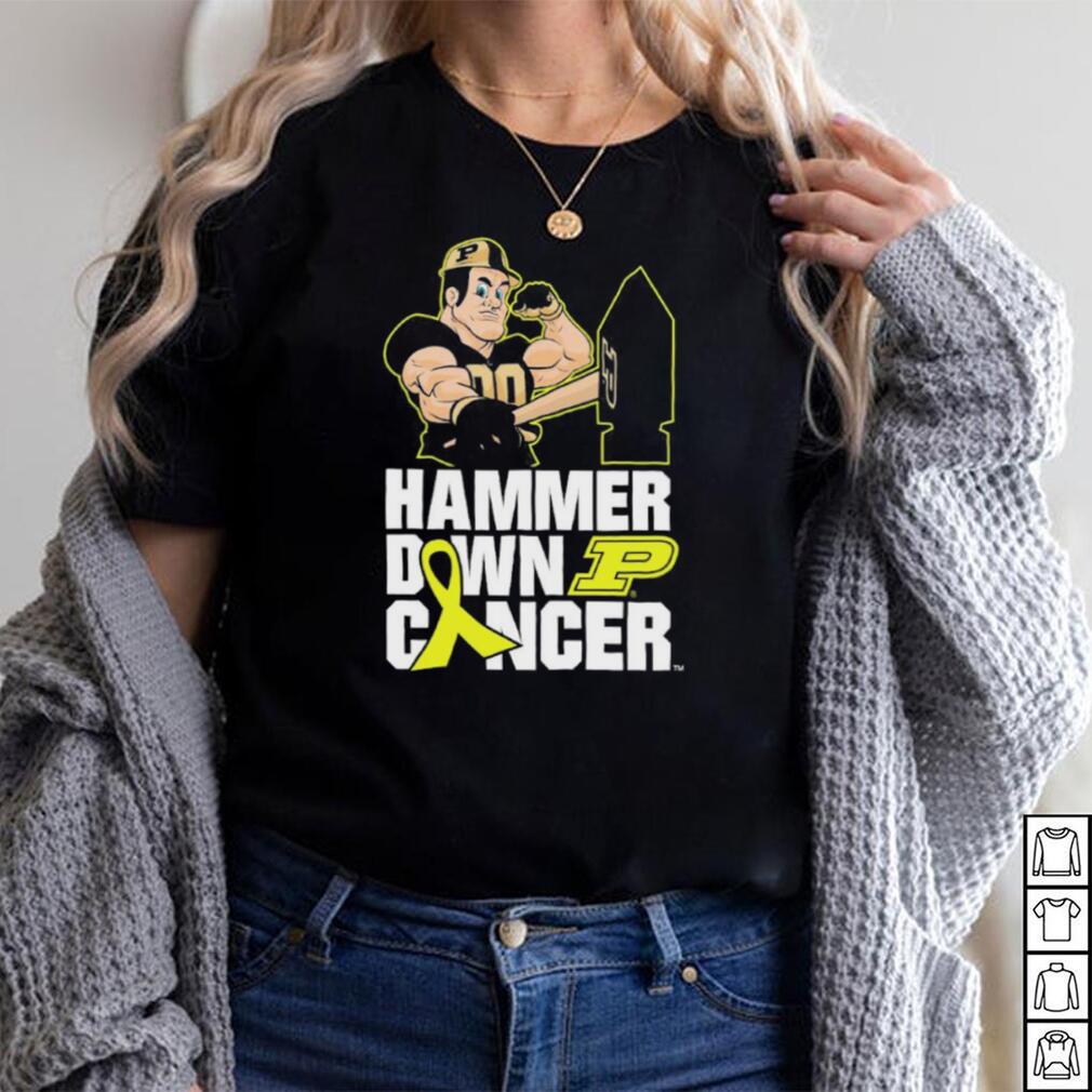Hammer Down Cancer Purdue Boilermakers T Shirt