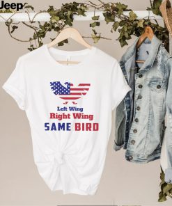 Left Wing Right Wing same bird American flag shirt