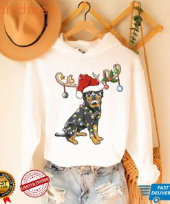 Christmas Reindeer Rottweiler Dog T Shirt