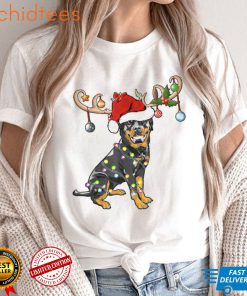 Christmas Reindeer Rottweiler Dog T Shirt