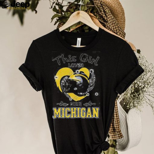 This Girl Loves Her Michigan Heart T Shirt