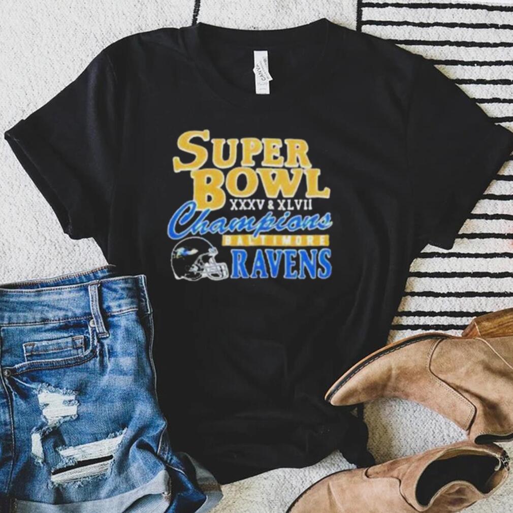 Baltimore ravens super bowl xxxv & xlvii champions shirt