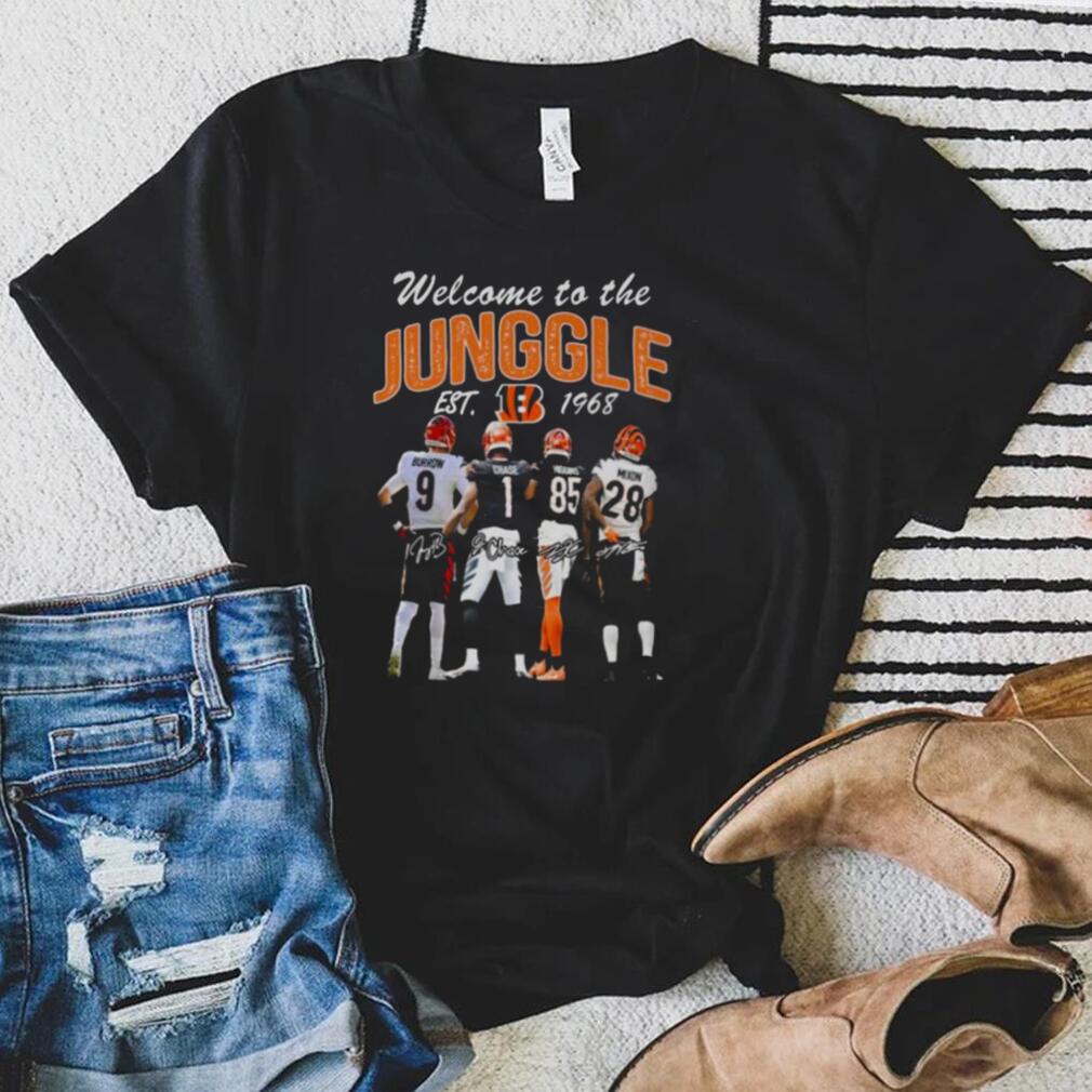 Cincinnati Bengals welcome to the jungle est 1968 signatures shirt