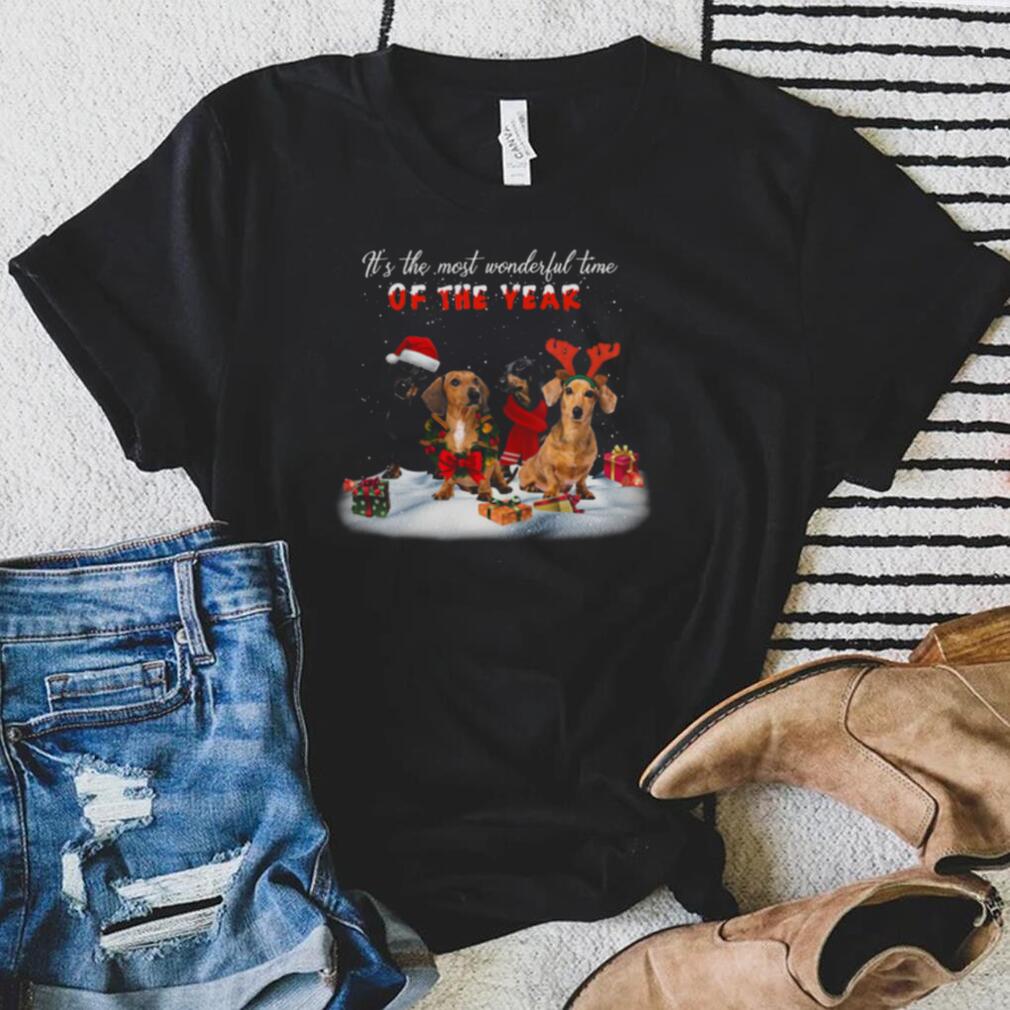 Dachshunds It’s The Most Wonderful Time Of The Year Merry Christmas Gift shirt