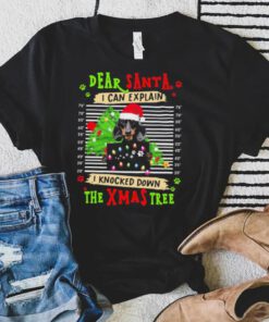 Dear Santa Dog I Can Explain I Knocked Down The Xmas Tree Shirt