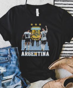 Diego Maradona and Lionel Messi Argentina City signatures shirt