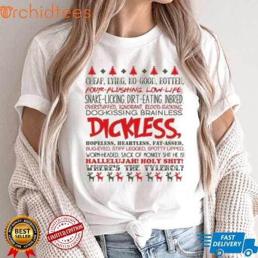 Funny Ugly Xmas Gift Dickless Gift for Christmas T Shirt