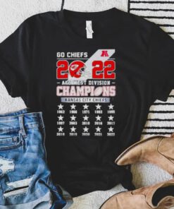Go Chiefs 2022 AFC West Division Champions Kansas City Chiefs 1962 1966 2022 Shirt