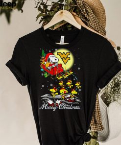 West Virginia Mountaineers Snoopy Santa Claus With Sleigh Christmas Sweatshirt