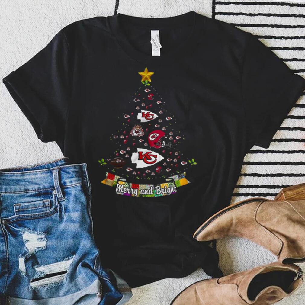 Merry And Bright NFL Kansas City Chiefs T Shirt Unique Kansas City Chiefs Gifts
