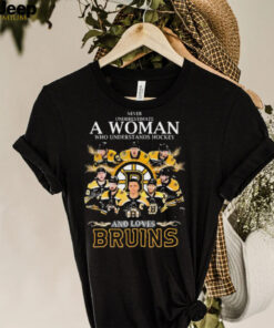 Never Underestimate A Woman Who Understands Hockey Team Sport And Loves Bruins Shirt