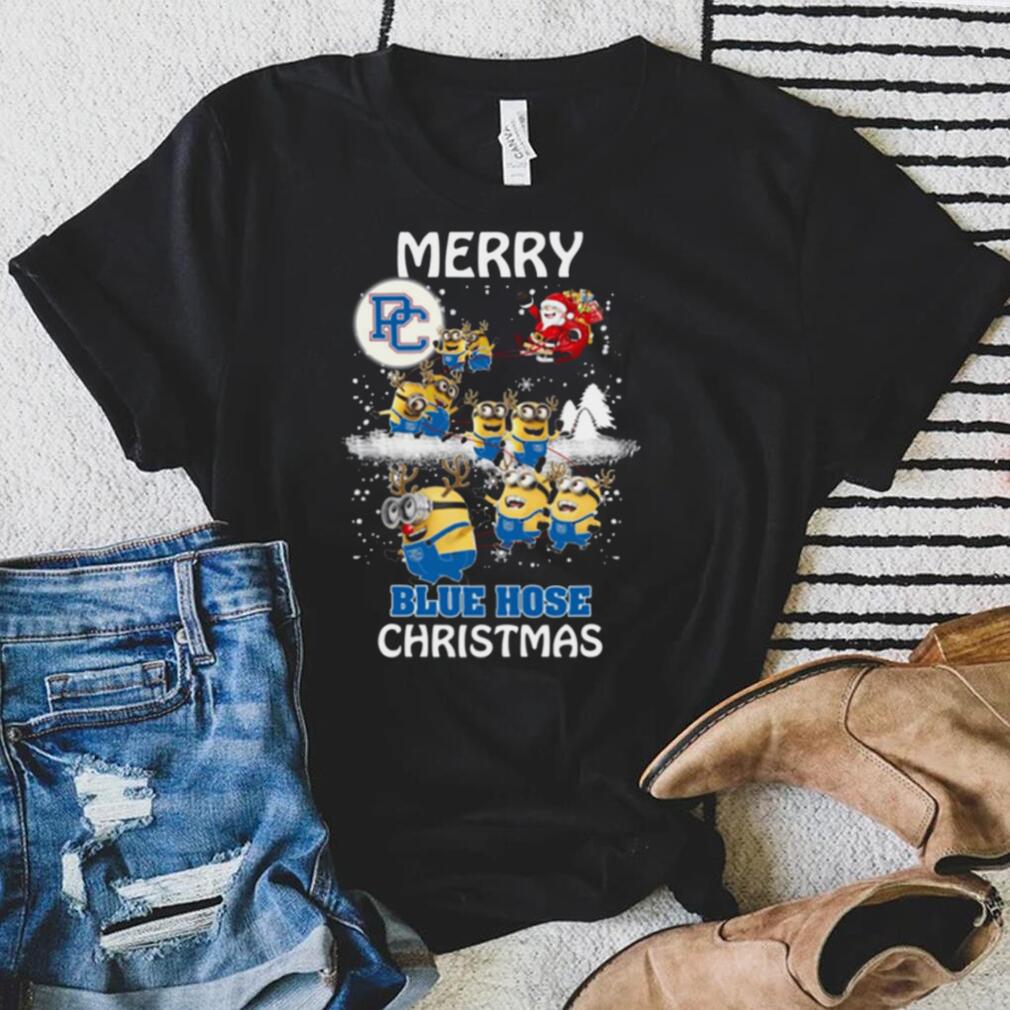 Presbyterian Blue Hose Minion Santa Claus With Sleigh Christmas Sweatshirt