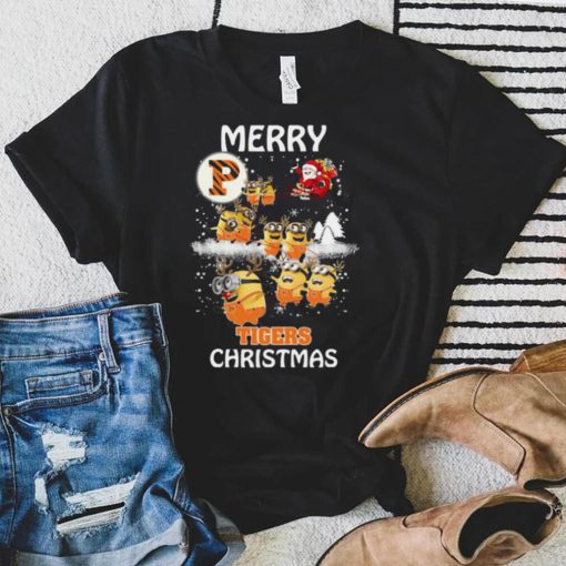 Princeton Tigers Minion Santa Claus With Sleigh Christmas Sweatshirt