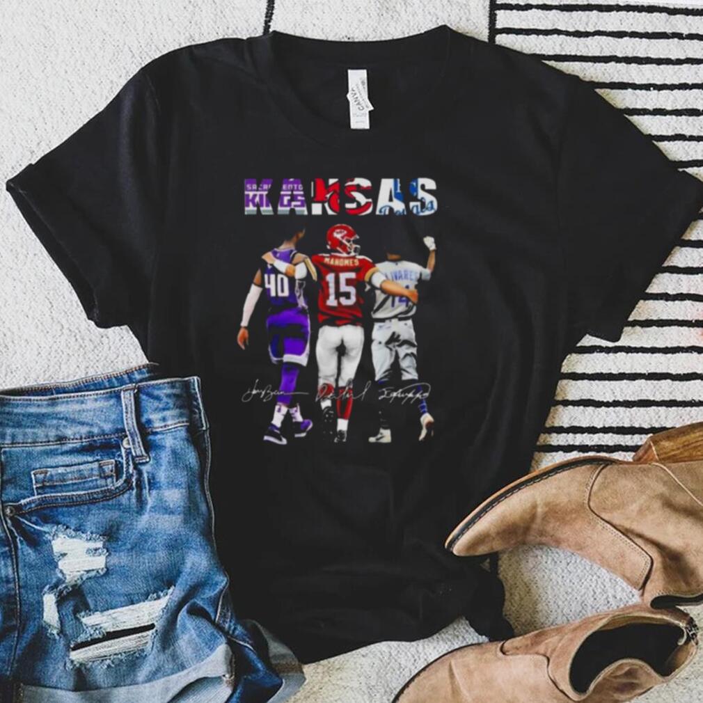 Sacramento Kings Harrison Barnes Kansas City Chiefs Patrick Mahomes Kansas City Royals Signatures shirt