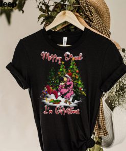 Santa Flamingo Merry Drunk I’m Christmas Tree Gift shirt