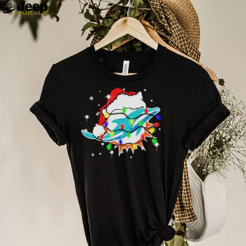 Santa Miami Dolphins Logo Lights Christmas shirt