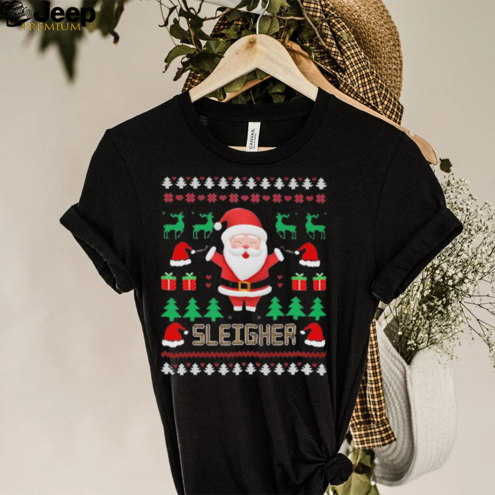 Sleigher Santa Claus 2022 merry ugly christmas sweater