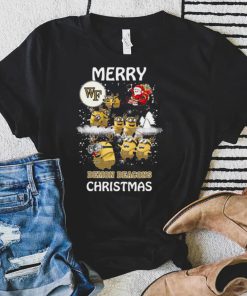 Wake Forest Demon Deacons Minion Santa Claus With Sleigh Christmas Sweatshirt