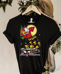 Wisconsin Badgers Snoopy Santa Claus With Sleigh Christmas Sweatshirt