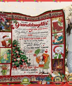 To My Granddaughter Christmas Quilt Blanket